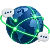 Globe with speech bubbles