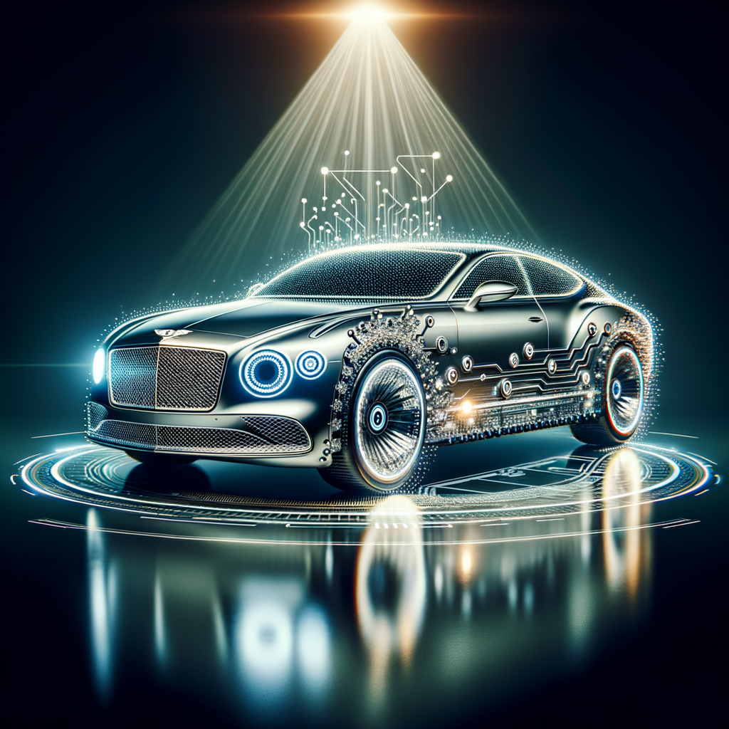 AI präsentiert glänzenden Bentley, Innovation trifft Luxus.