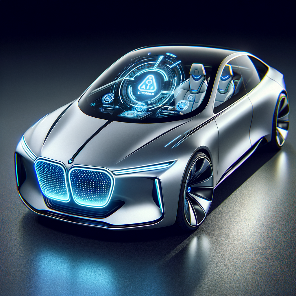 Futuristisches BMW-Auto präsentiert AI-Innovationen.