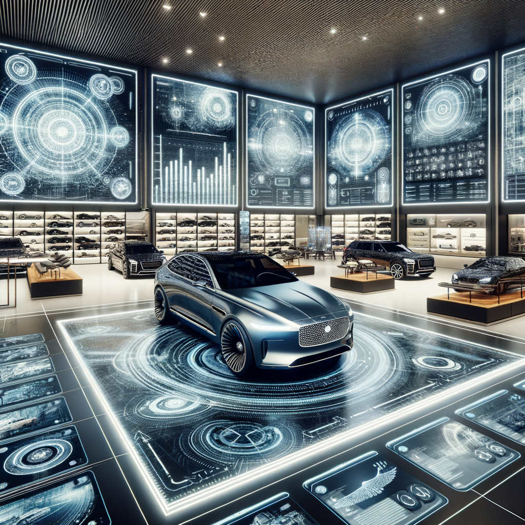 Bentley-Showroom, AI-Screens, innovative Technologie-Integration.