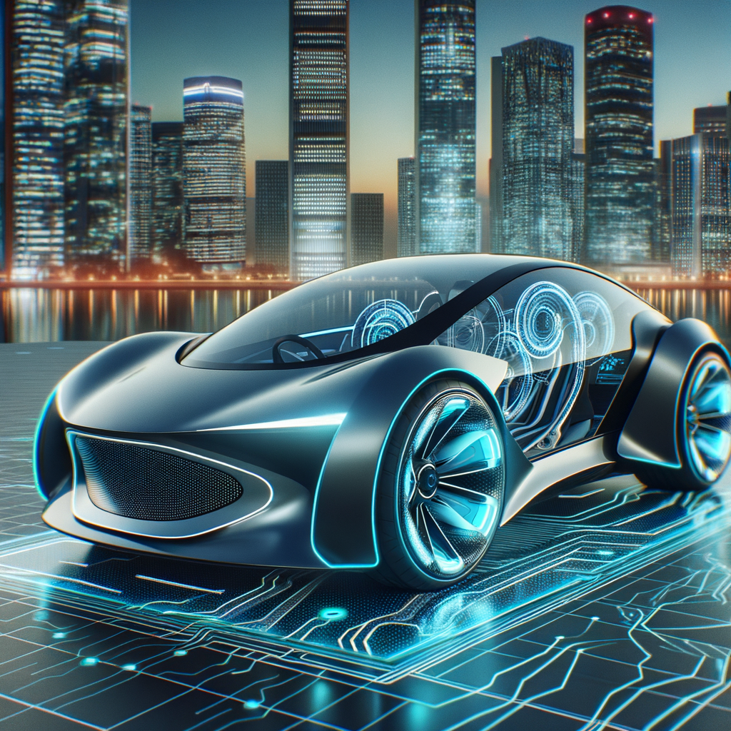 Futuristisches BMW Elektroauto mit AI-Technologie.