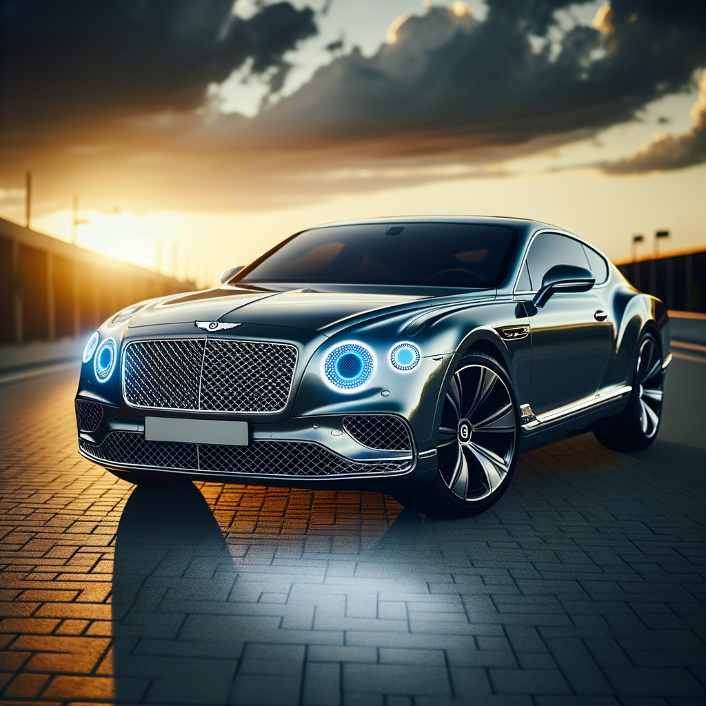 Eleganter Bentley, AI-Technologie im Scheinwerferlicht.