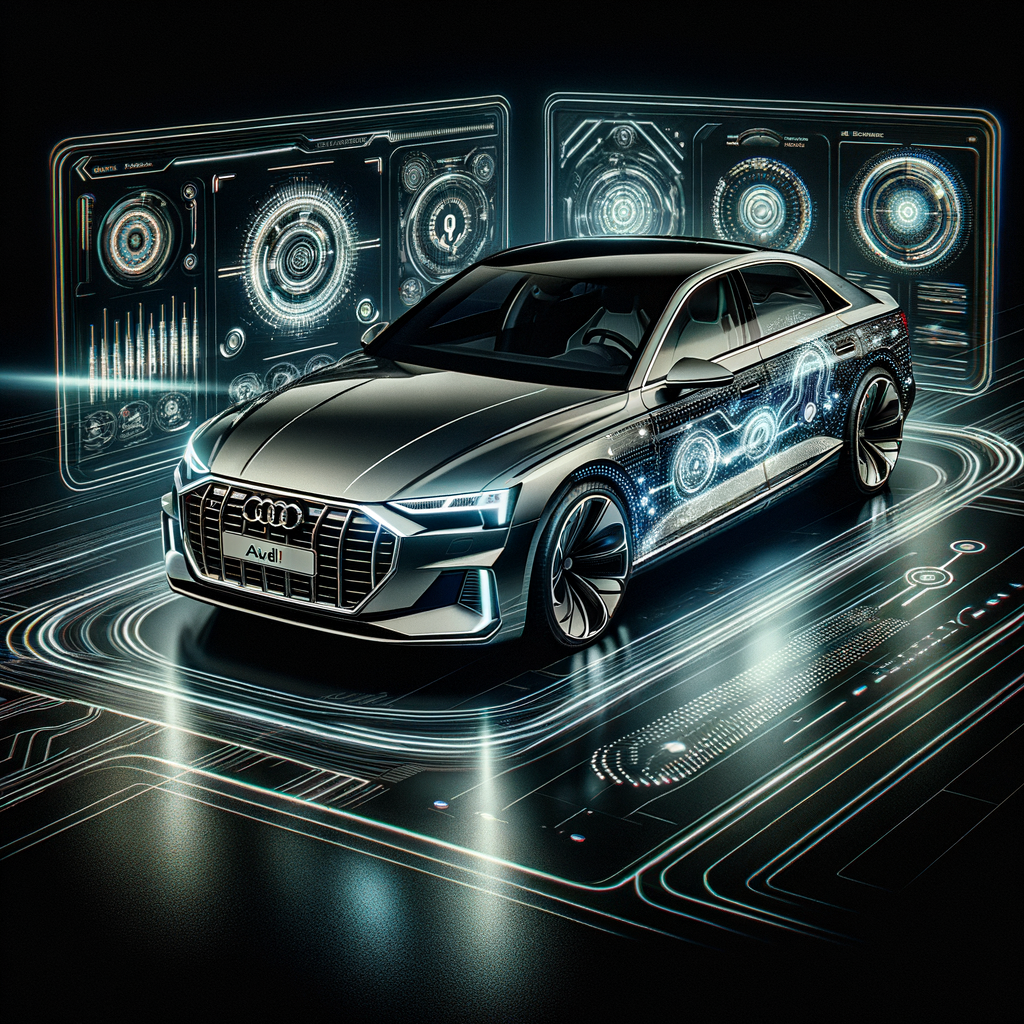 Audi-Auto mit KI-Systemen glänzt zukunftsorientiert.